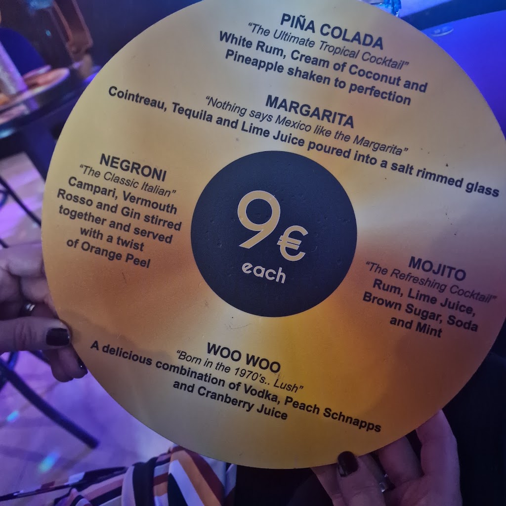 Legends Showbar — Carta