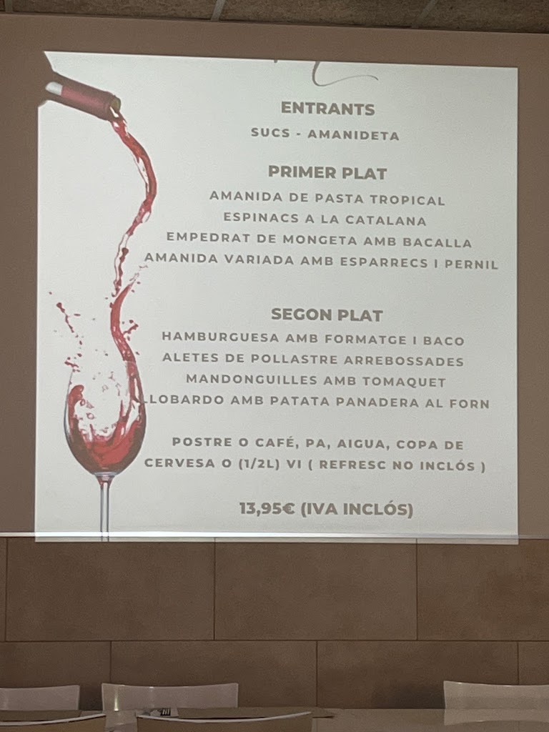 Restaurant Arpa Cafeteria — Carta