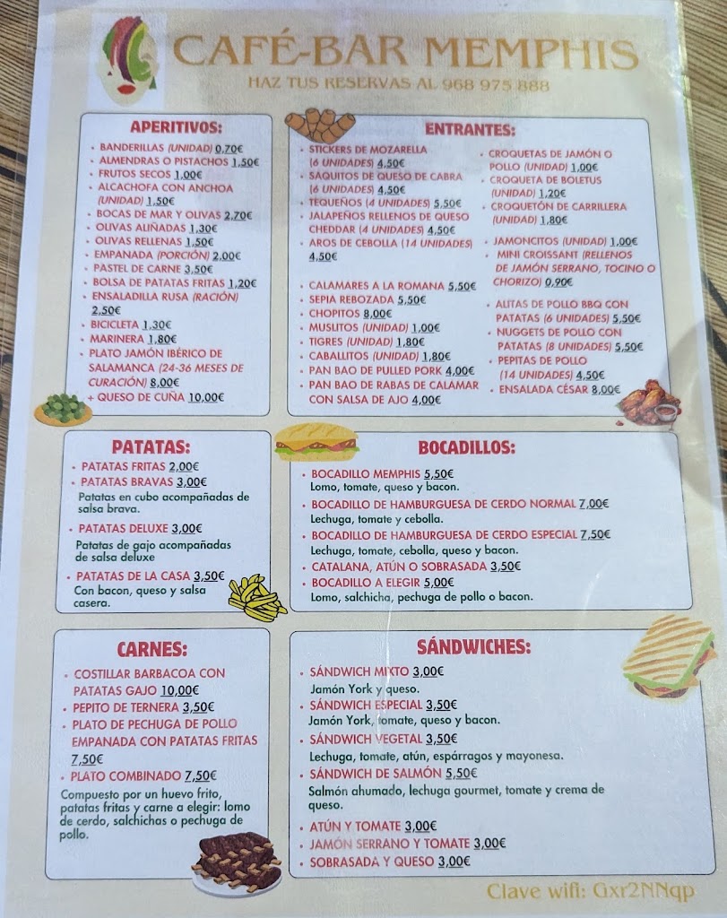 Hamburgueseria Memphis — Carta