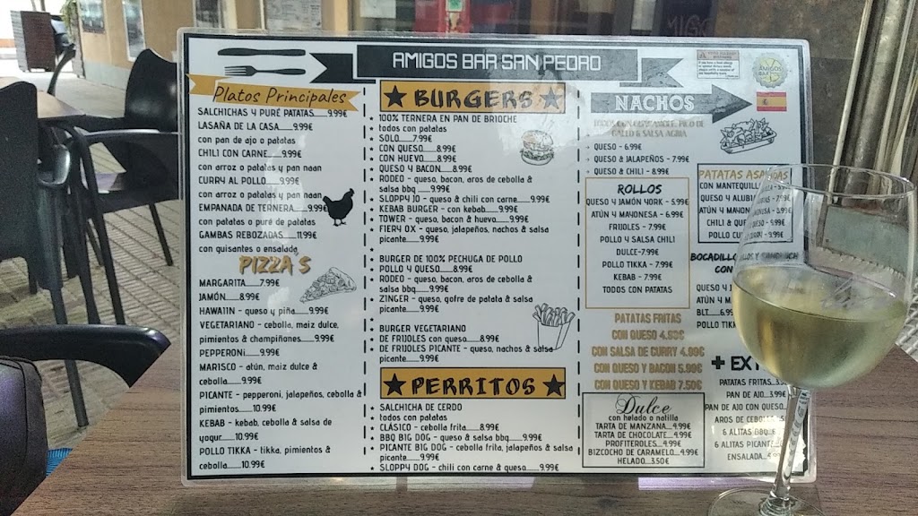 Amigos Sports Bar — Carta