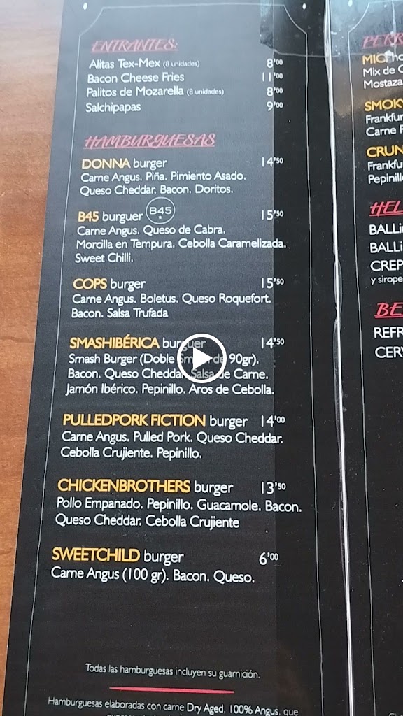 Bulevar 45 Gastro Bar — Carta