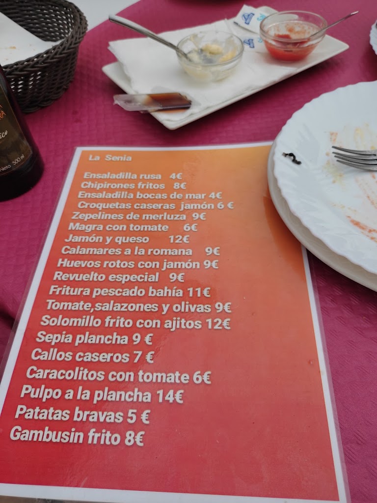 La Senia Bar Restaurante — Carta