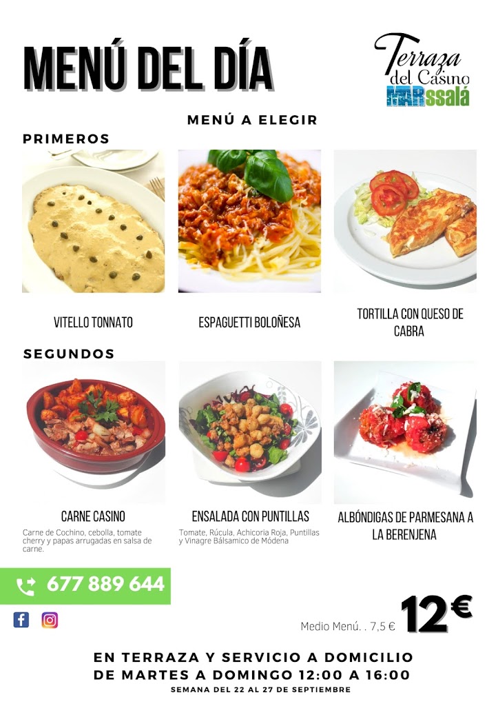 Terraza del casino Marssala — Carta