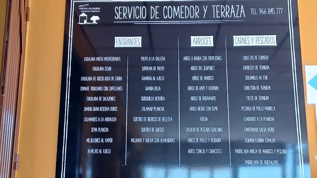 Venta Vista Alegre — Carta
