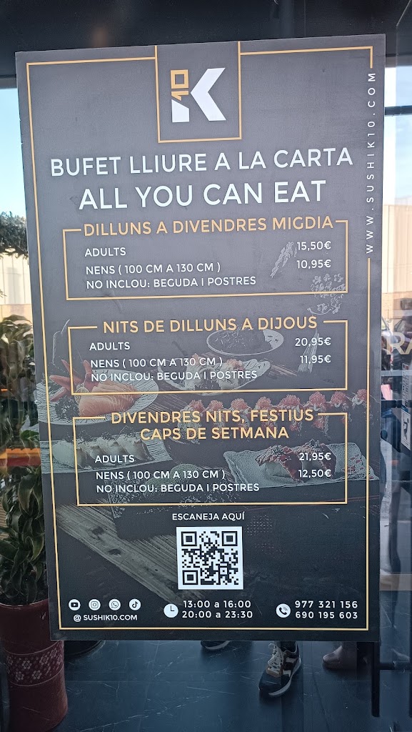 K10 SUSHI Roquetes-Tortosa — Carta