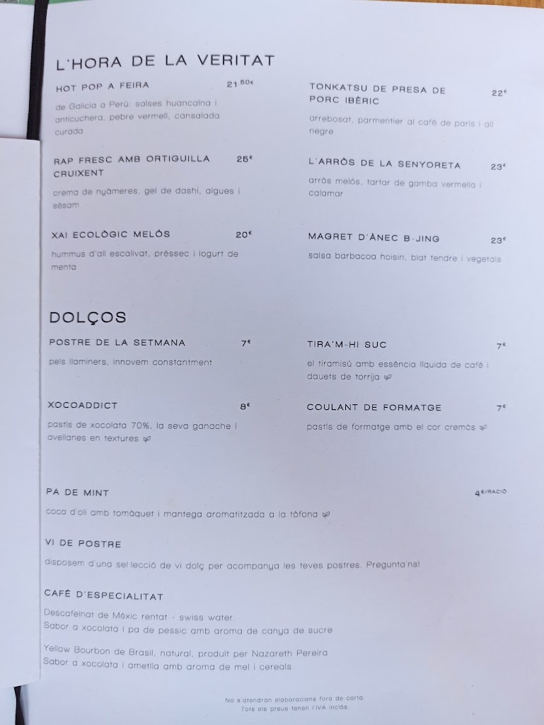 Mint Restaurant — Carta