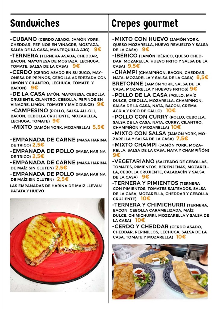 Crepes & Helados Valdemoro — Carta