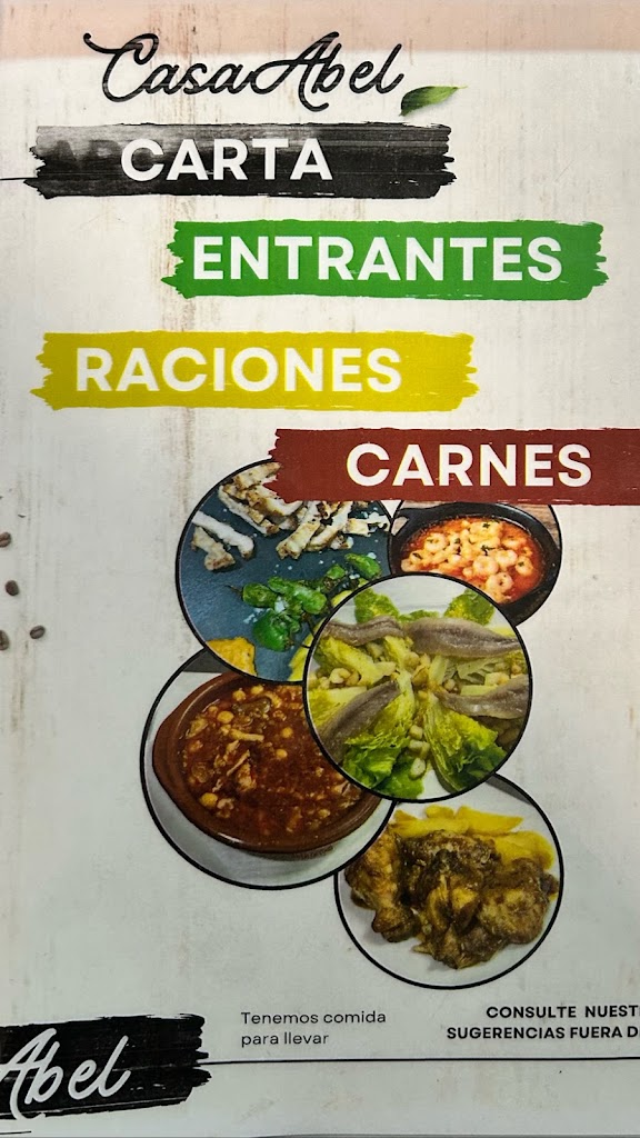 Cafe Bar Casa Abel — Carta