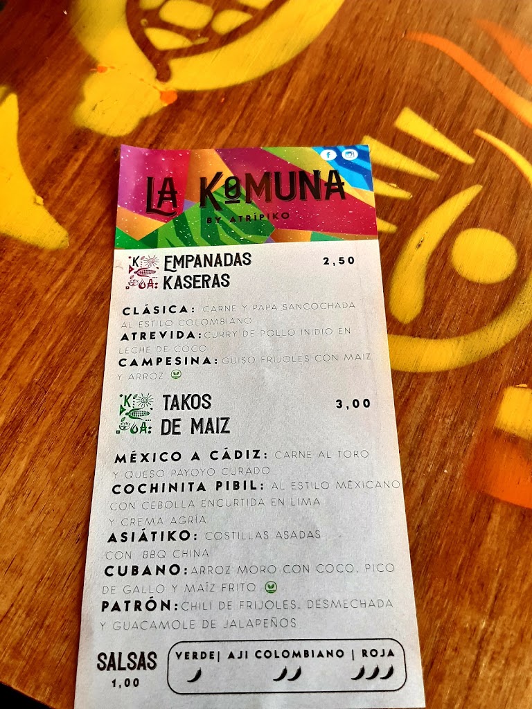 LA KOMUNA - LATIN STREET FOOD — Carta