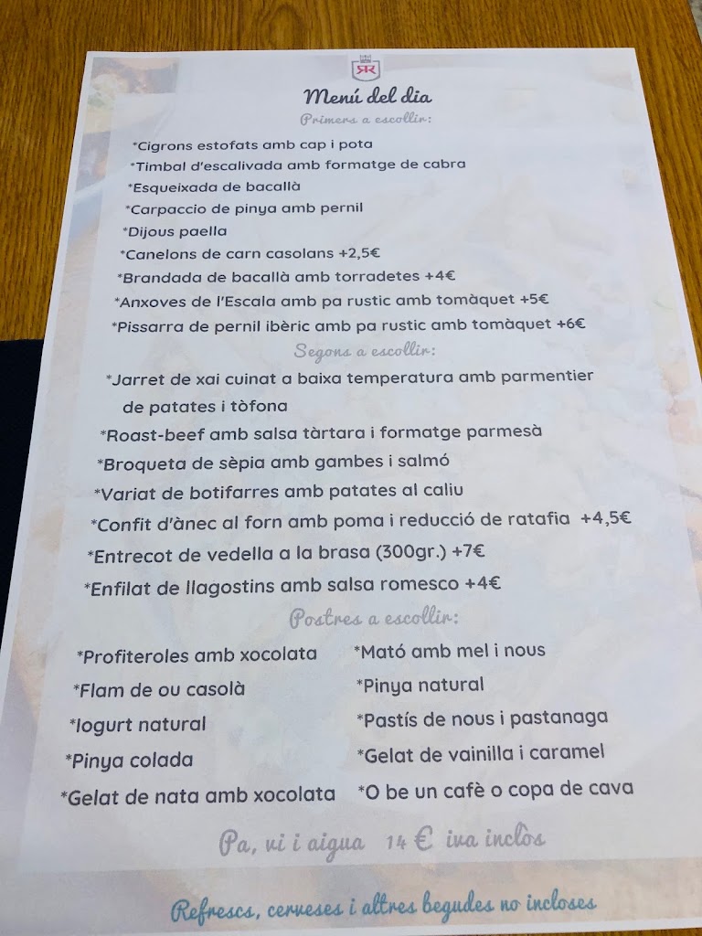 Restaurant Cal Ramon — Carta