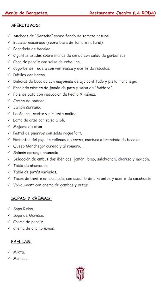 Restaurante Juanito — Carta