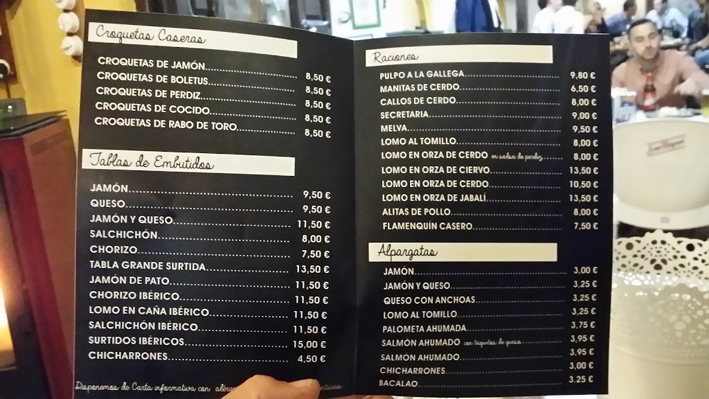 El Lagar De Los Vinos — Carta