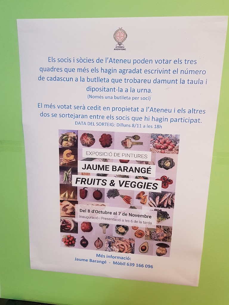 Bar Ateneu Arenyenc — Carta
