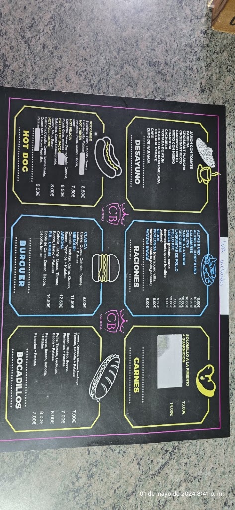 Caribe Bar Drink — Carta