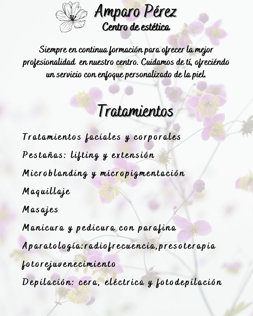 Amparo Perez - Centro de estetica — Carta