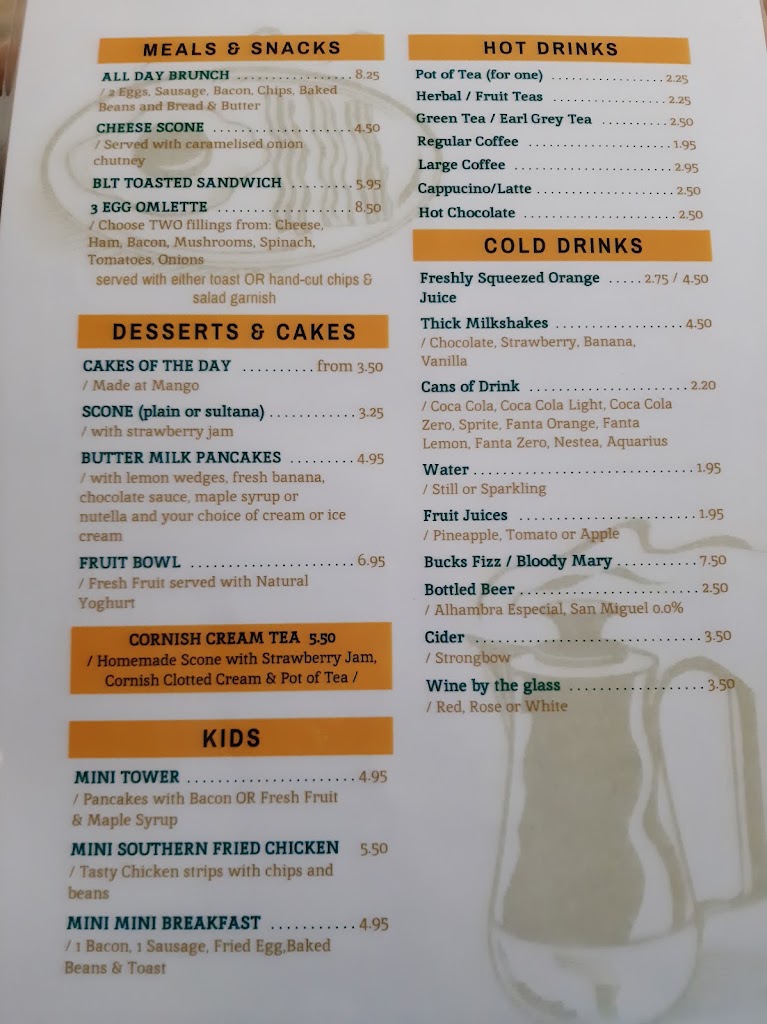 Mango Cafe & Tea Room — Carta