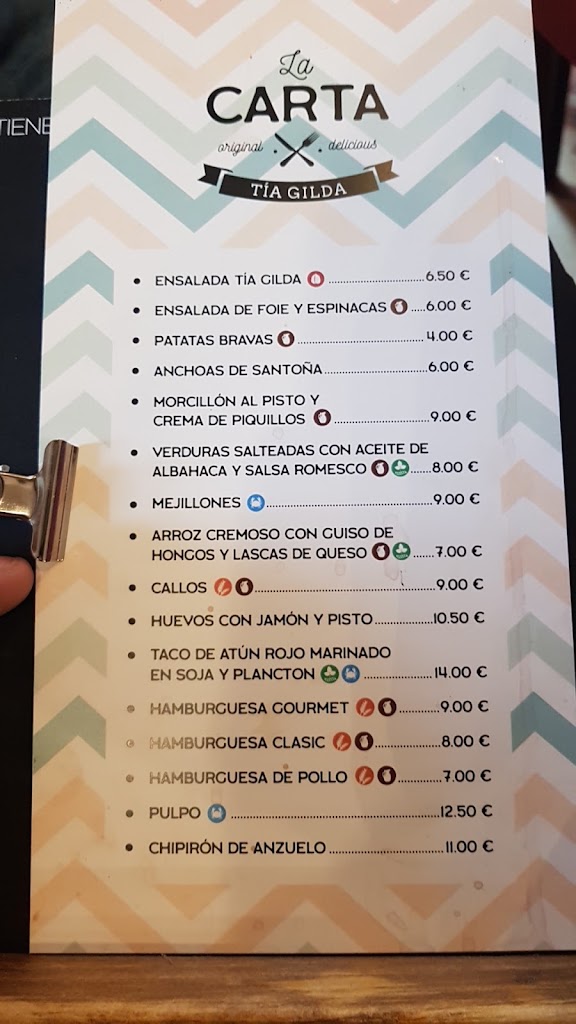 Tasca Tia Gilda — Carta