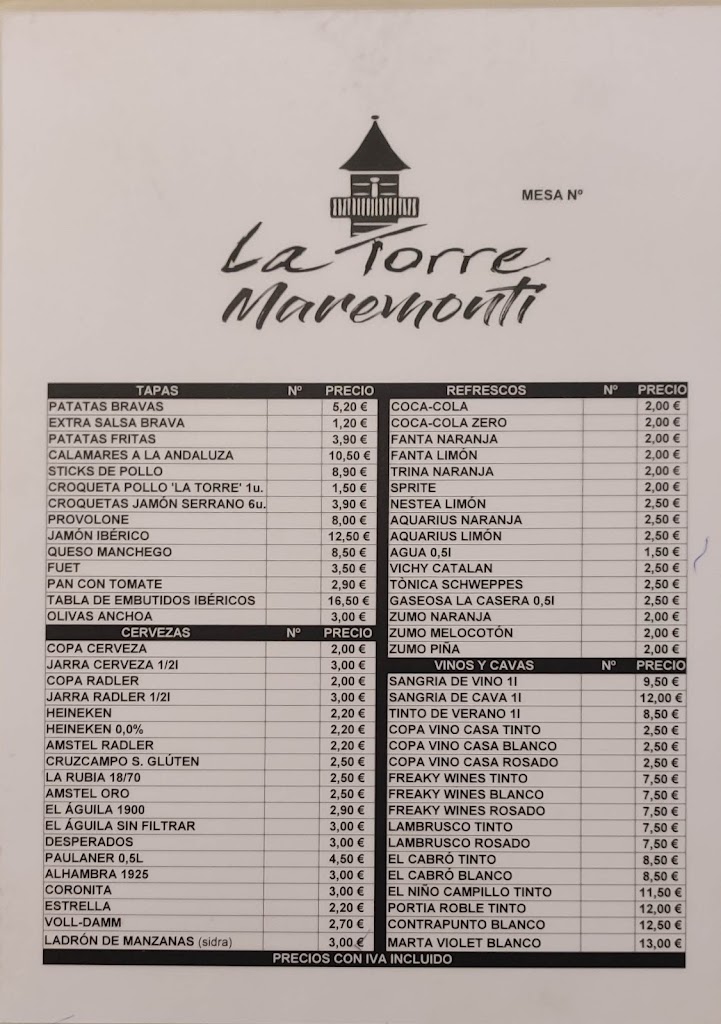 La Torre Maremonti — Carta