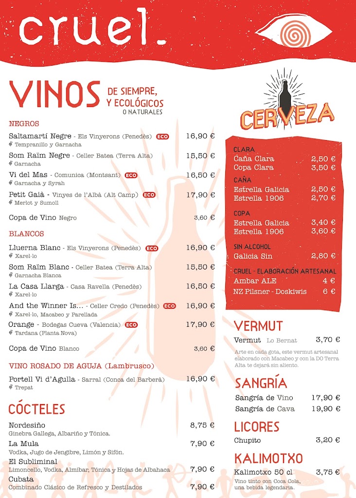 Cruel Pizza — Carta
