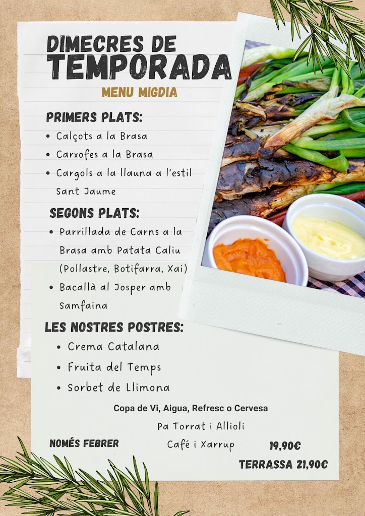 Restaurant Sant Jaume — Carta