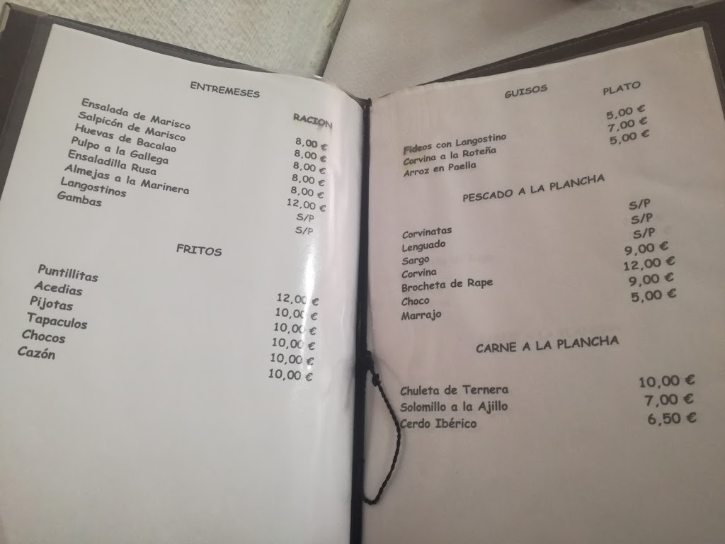 Bar Perla — Carta