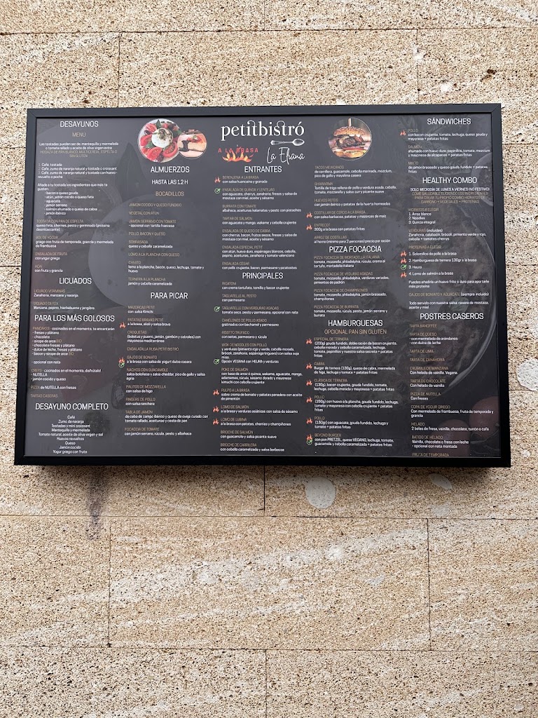 Restaurante La Eliana - Petit Bistro — Carta