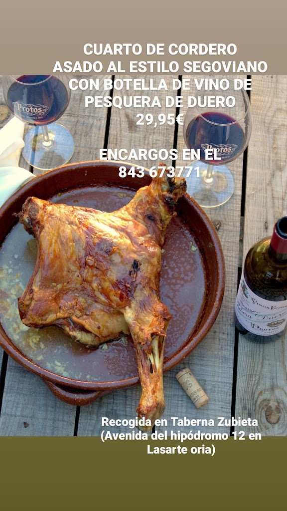 Zubieta taberna — Carta