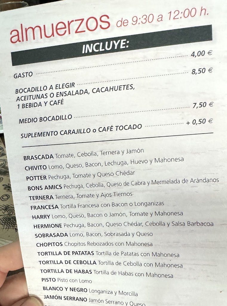 Bons Amics — Carta