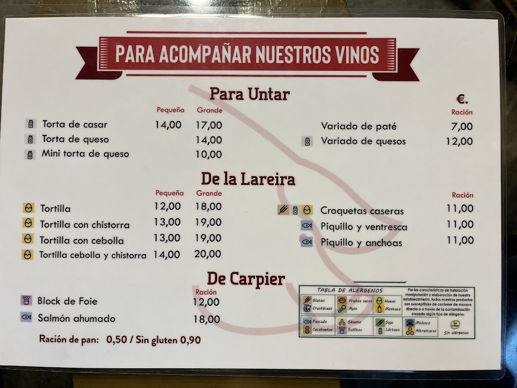 Bodegon Bacorino — Carta