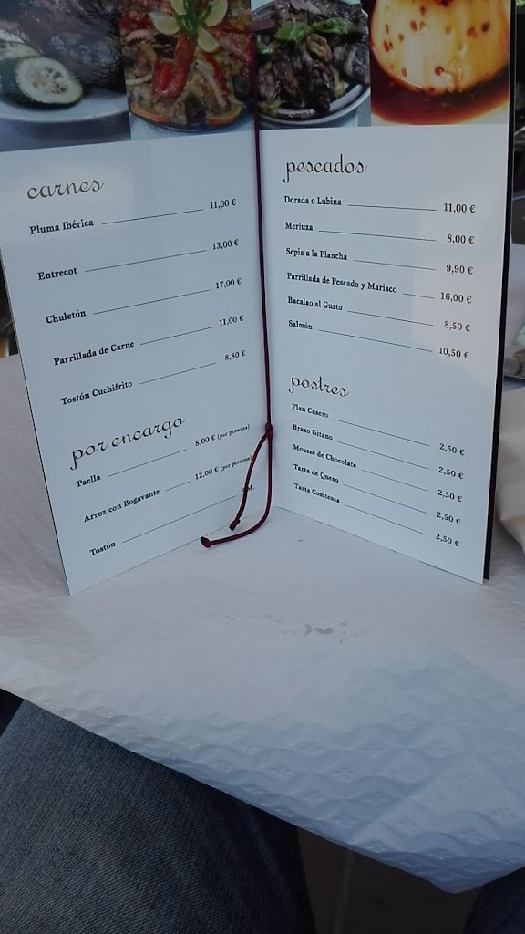 Restaurante Asador Los Chicotes — Carta