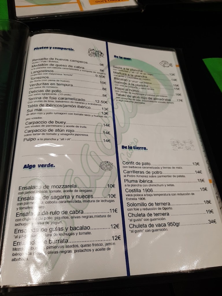 SAGARRA Gastro Pub — Carta
