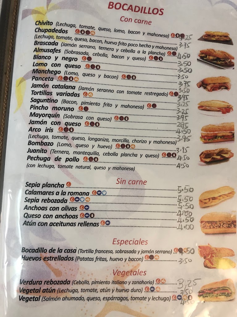 Bar Restaurente Iris — Carta