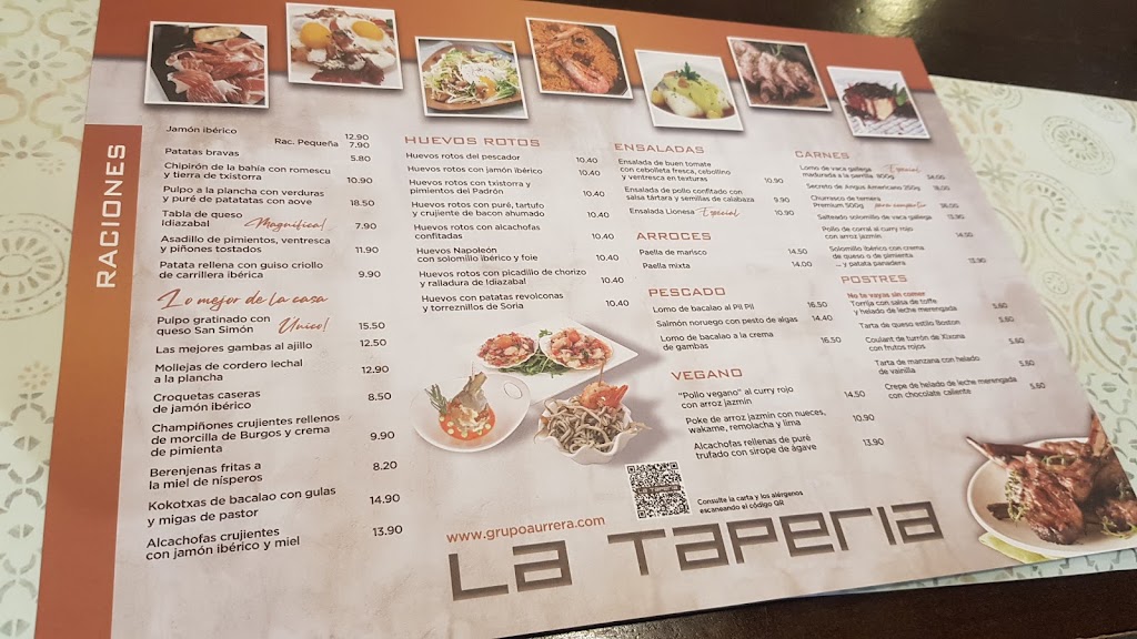 LA TAPERIA Aurrera — Carta