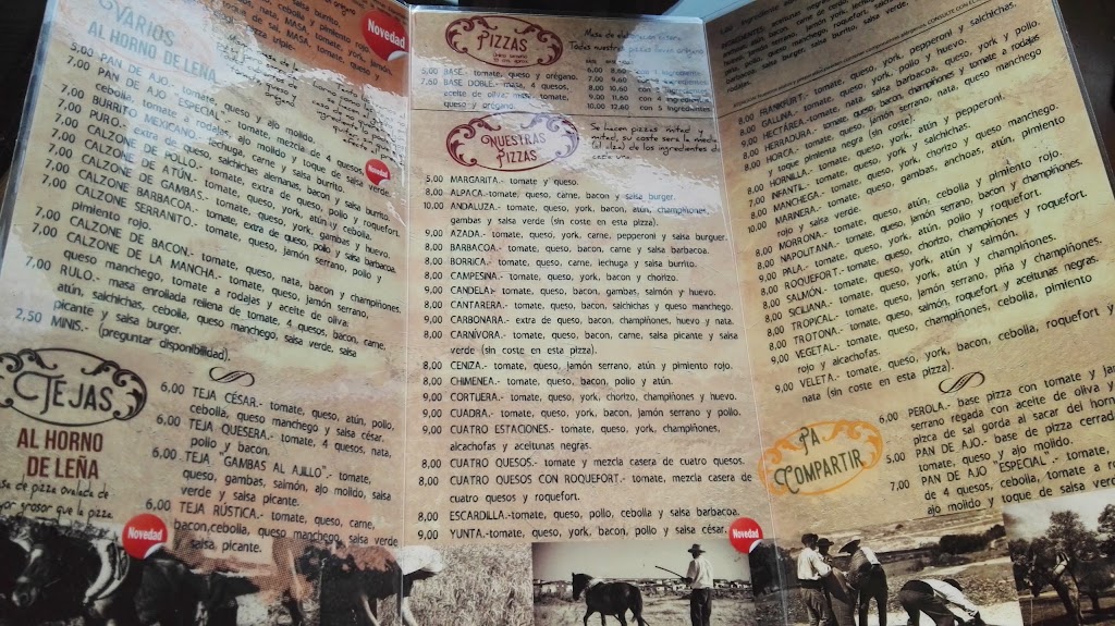 Bar Pizzeria El Cortijo — Carta