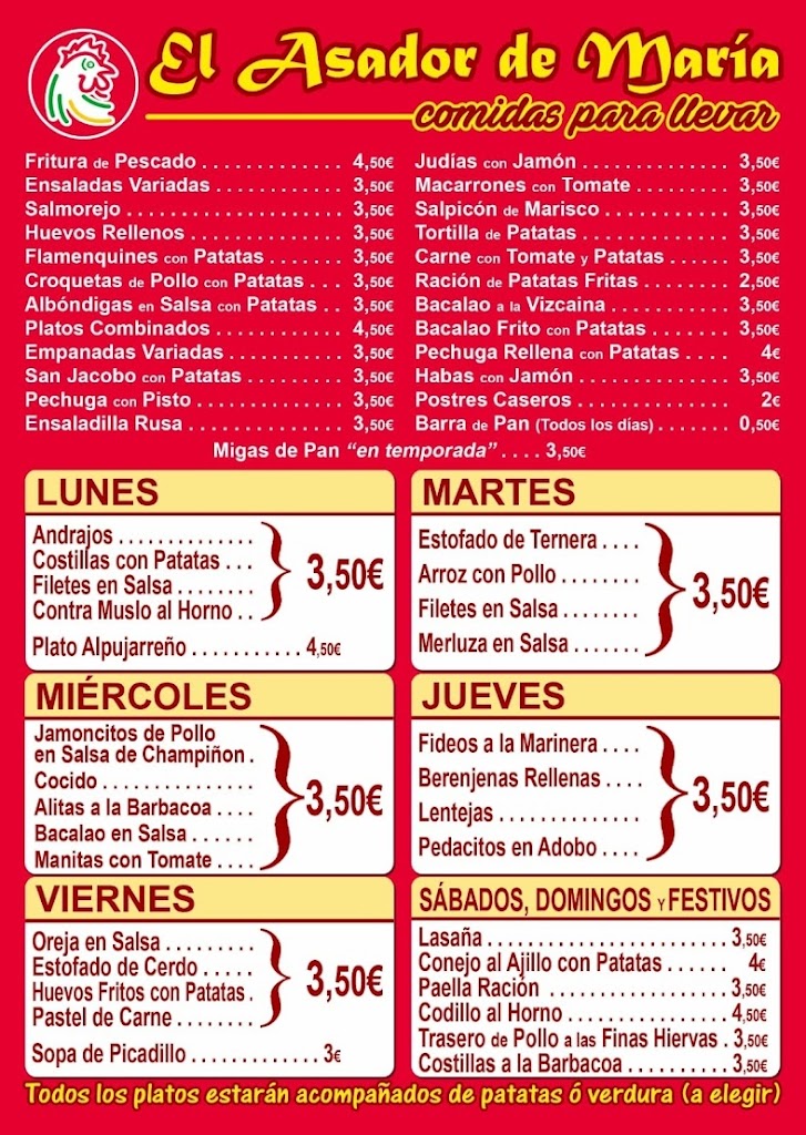 El Asador de Maria — Carta