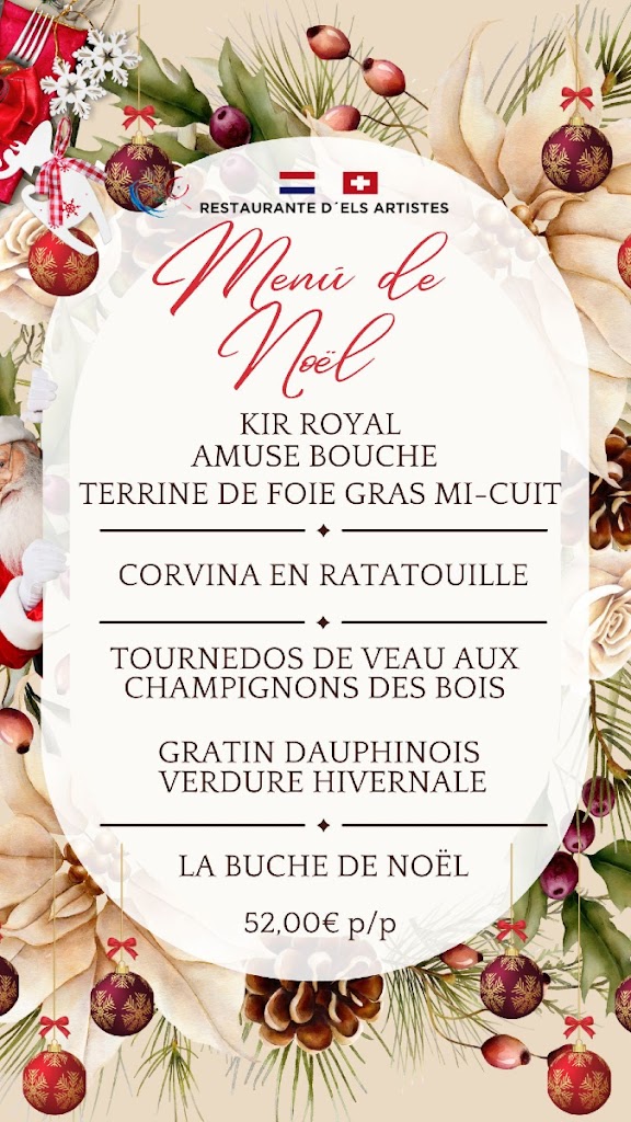 Restaurante D'els Artistes — Carta