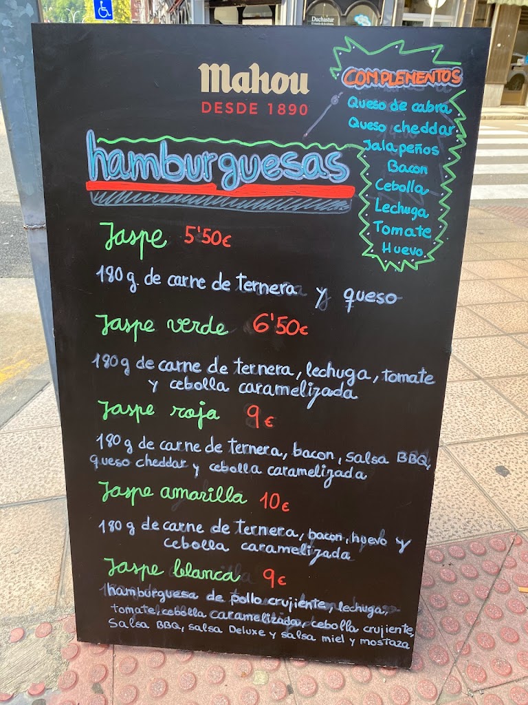 Cafe Jaspe — Carta