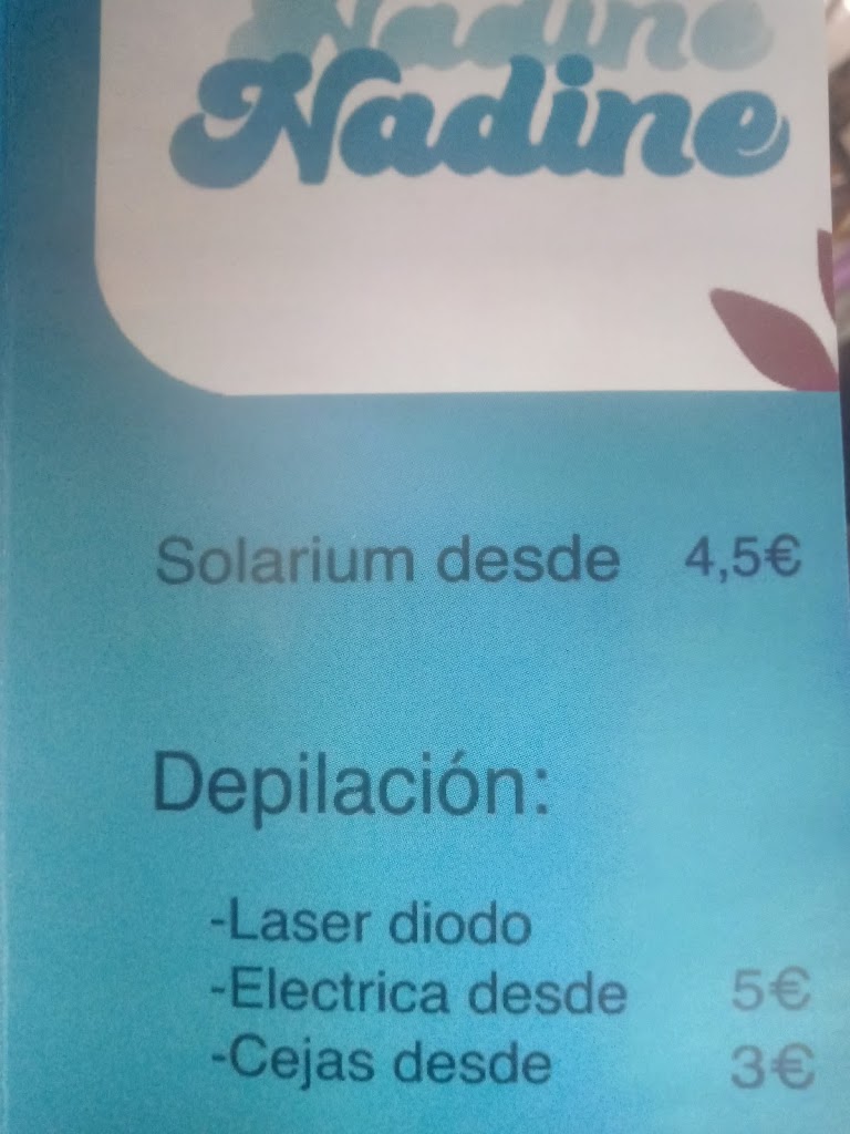Nadine - Centro de Estetica en Almazora - Castellon — Carta
