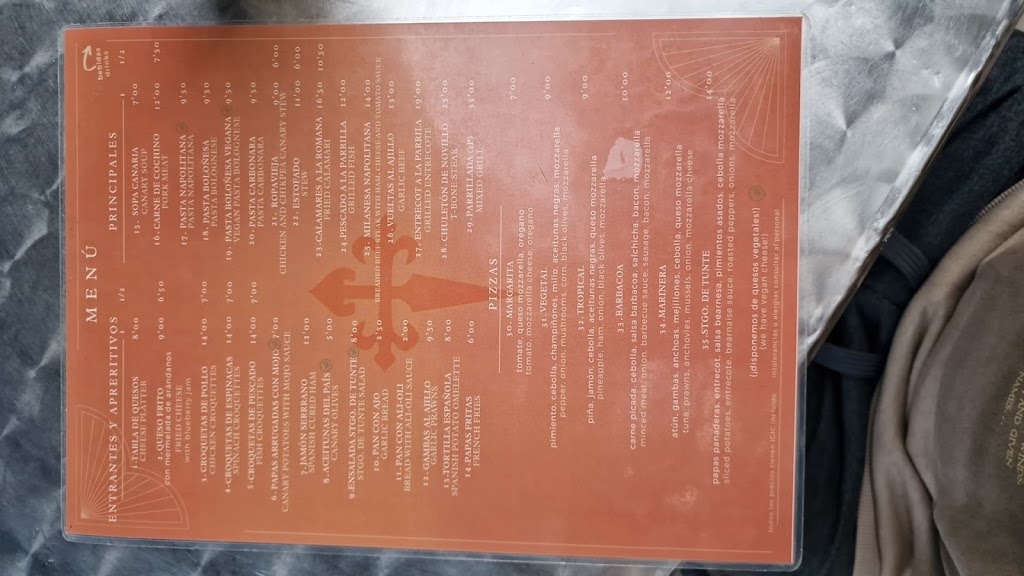 Bar las Cuatro Esquinas — Carta