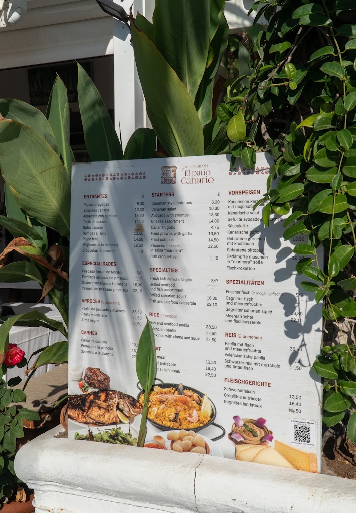 Restaurante Patio Canario — Carta