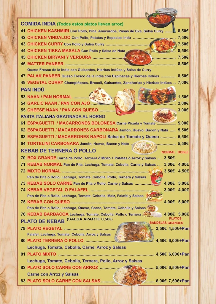Napoli pizzeria — Carta