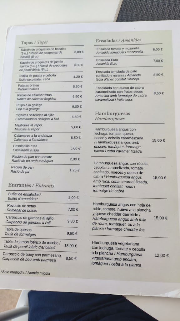 Teerum GastroBar — Carta