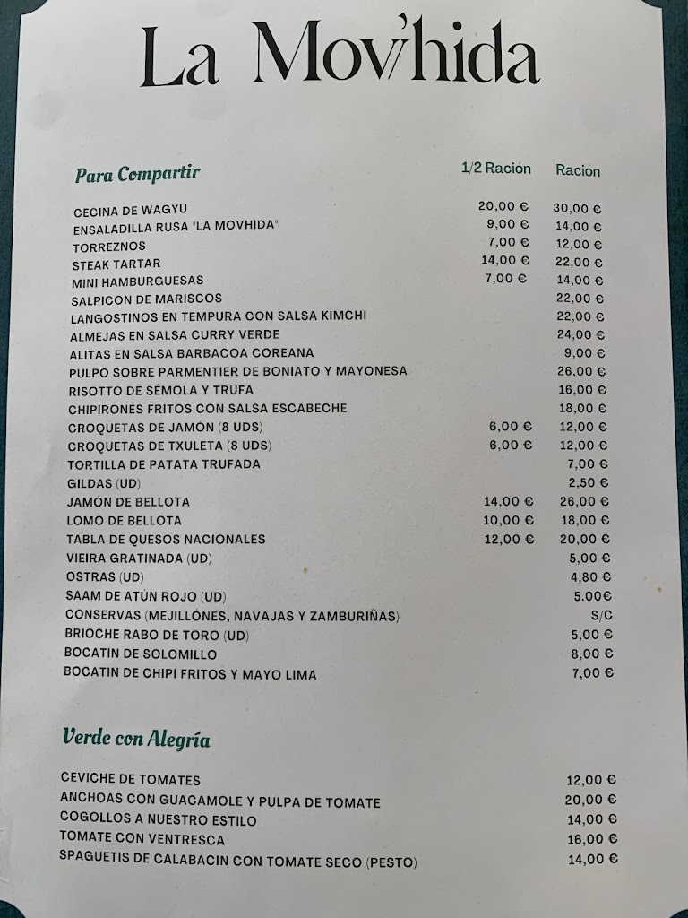 La Movhida — Carta