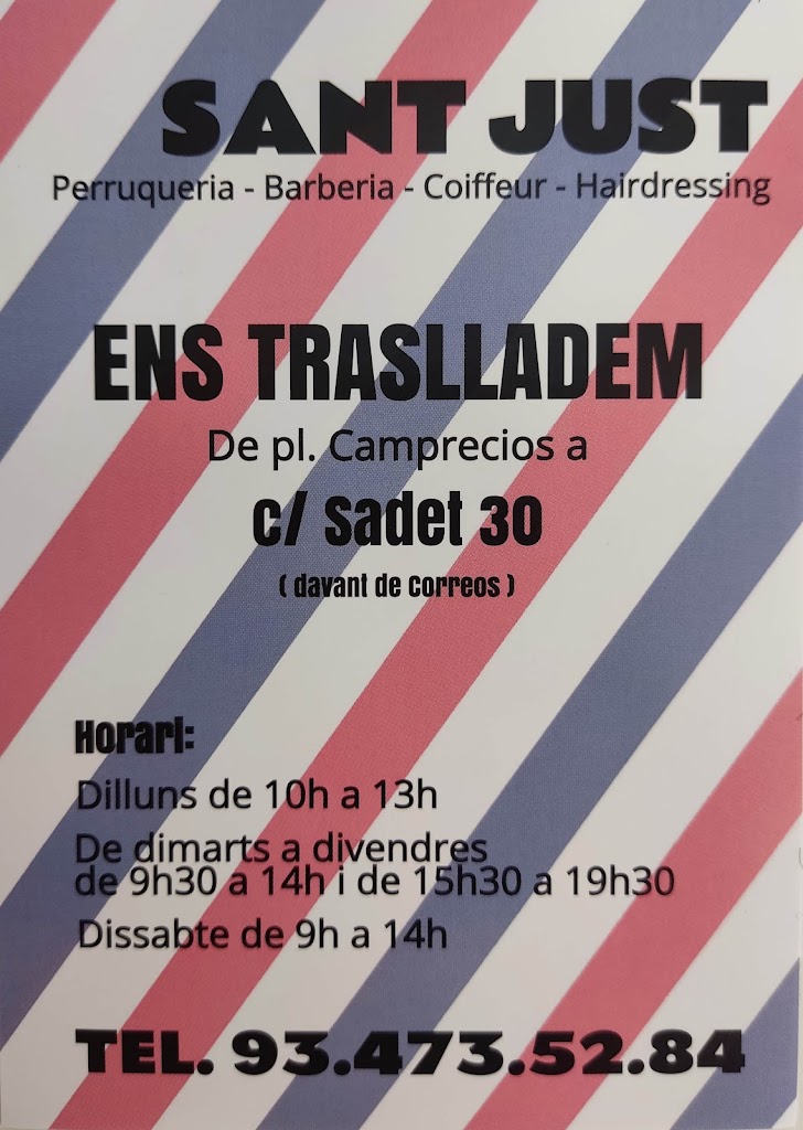Sant Just Peluqueria Barberia — Carta