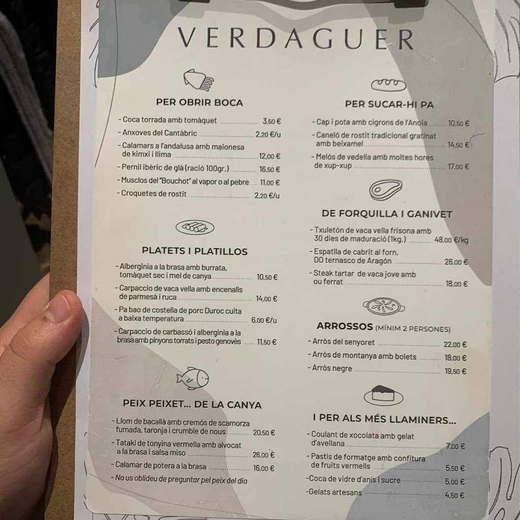 Verdaguer Vilassar — Carta