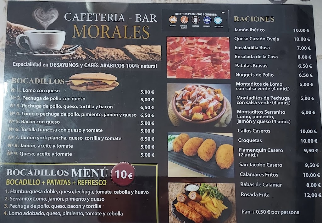 Cafeteria Bar Morales — Carta