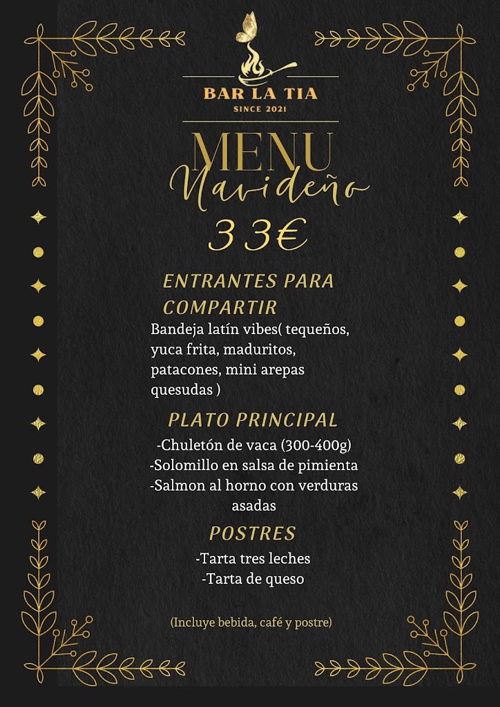 Bar La Tia — Carta