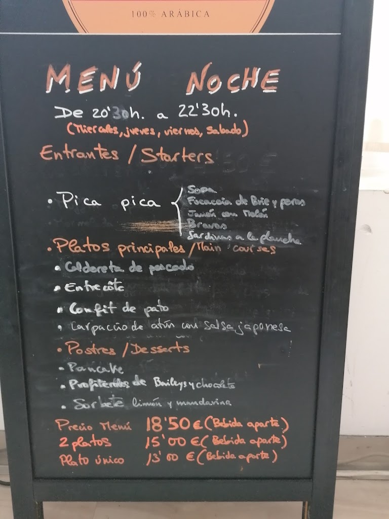 Incognito Cafe Bar — Carta