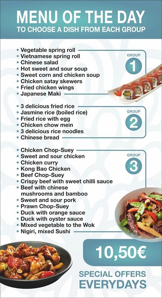 Restaurante Oriental World — Carta