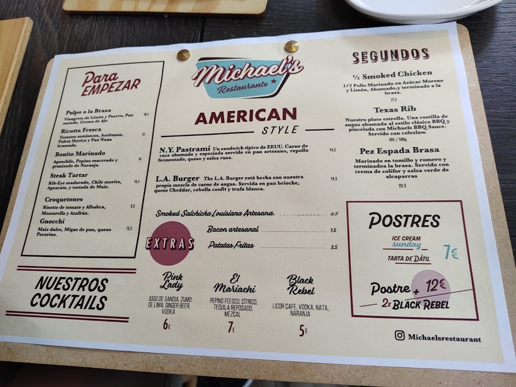 Michael's Restaurante — Carta